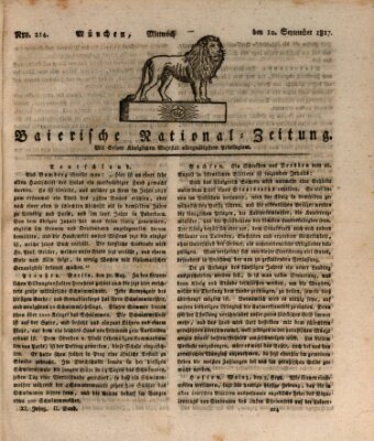 Baierische National-Zeitung Mittwoch 10. September 1817