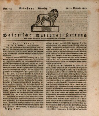 Baierische National-Zeitung Donnerstag 11. September 1817