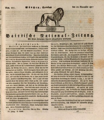 Baierische National-Zeitung Samstag 22. November 1817