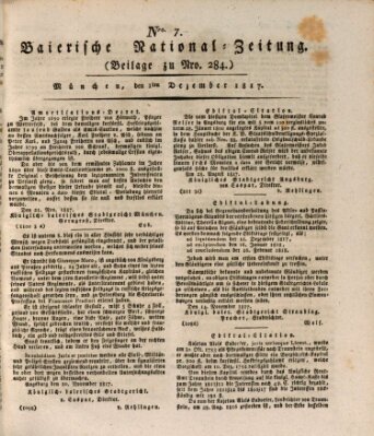 Baierische National-Zeitung Montag 1. Dezember 1817