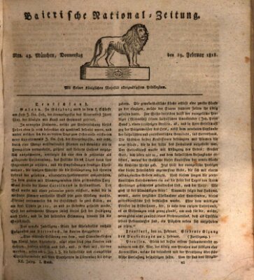 Baierische National-Zeitung Donnerstag 19. Februar 1818