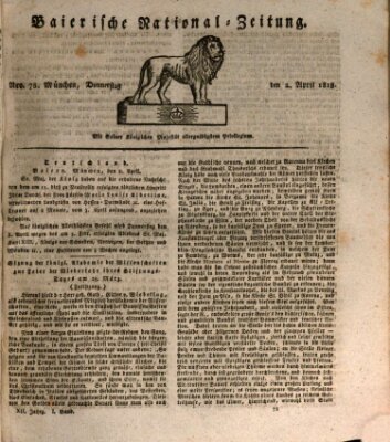 Baierische National-Zeitung Donnerstag 2. April 1818