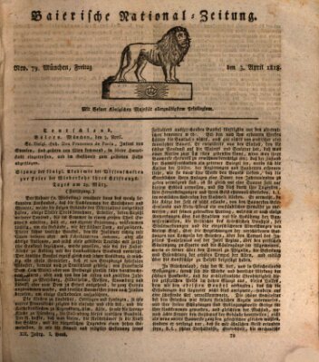 Baierische National-Zeitung Freitag 3. April 1818