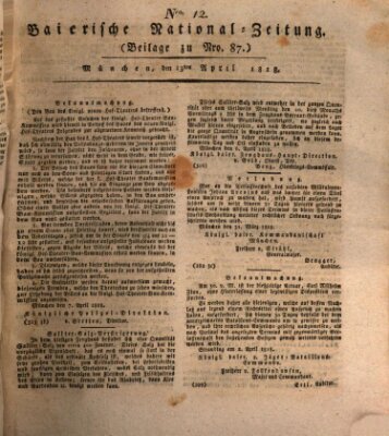 Baierische National-Zeitung Montag 13. April 1818