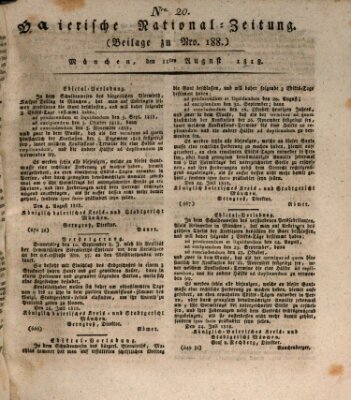 Baierische National-Zeitung Dienstag 11. August 1818