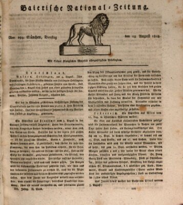 Baierische National-Zeitung Dienstag 18. August 1818