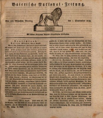 Baierische National-Zeitung Dienstag 1. September 1818