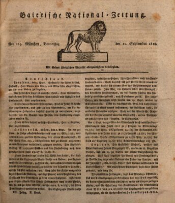 Baierische National-Zeitung Thursday 10. September 1818