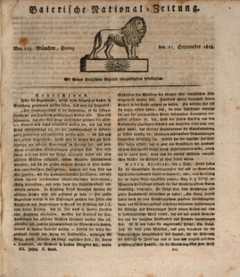 Baierische National-Zeitung Freitag 11. September 1818