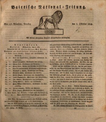 Baierische National-Zeitung Dienstag 6. Oktober 1818