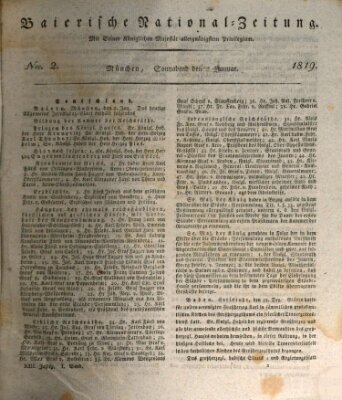 Baierische National-Zeitung Samstag 2. Januar 1819