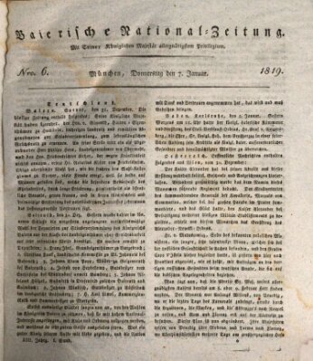 Baierische National-Zeitung Donnerstag 7. Januar 1819