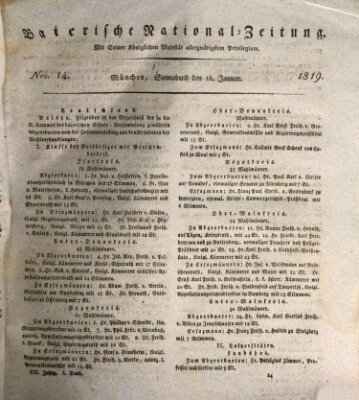 Baierische National-Zeitung Samstag 16. Januar 1819