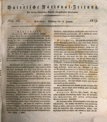 Baierische National-Zeitung Montag 18. Januar 1819