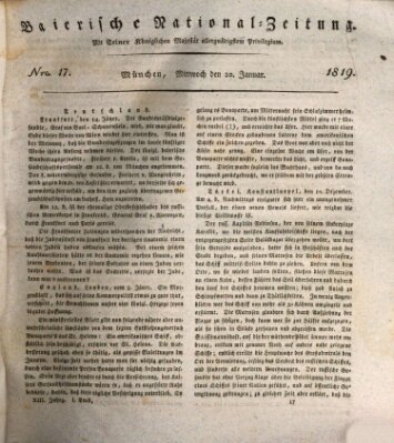 Baierische National-Zeitung Mittwoch 20. Januar 1819