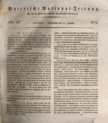 Baierische National-Zeitung Donnerstag 21. Januar 1819