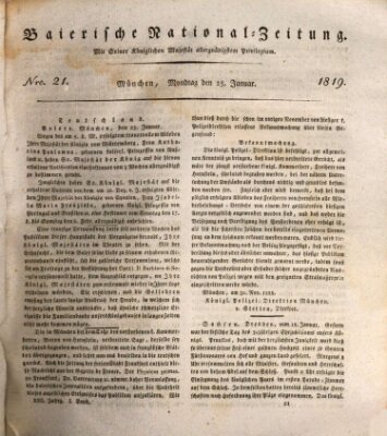 Baierische National-Zeitung Montag 25. Januar 1819