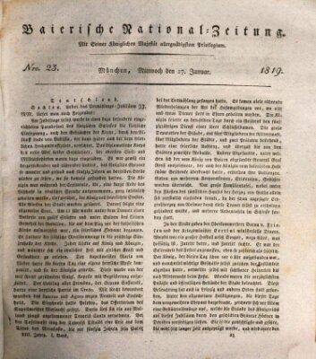 Baierische National-Zeitung Mittwoch 27. Januar 1819