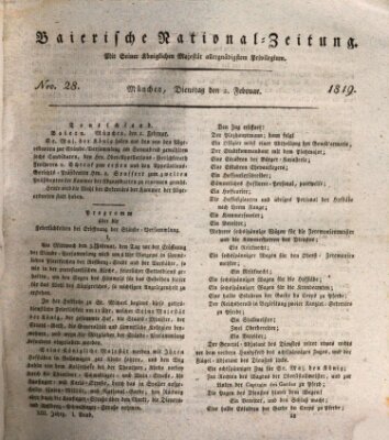 Baierische National-Zeitung Dienstag 2. Februar 1819