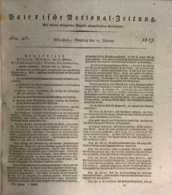 Baierische National-Zeitung Montag 15. Februar 1819