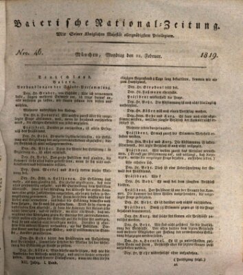 Baierische National-Zeitung Montag 22. Februar 1819