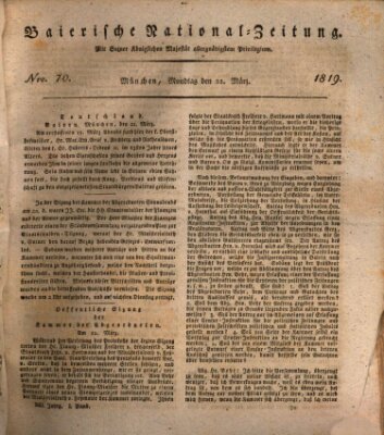 Baierische National-Zeitung Montag 22. März 1819