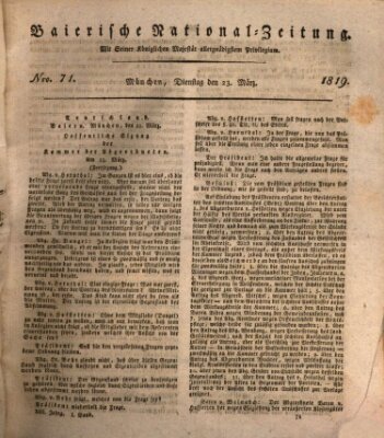 Baierische National-Zeitung Dienstag 23. März 1819