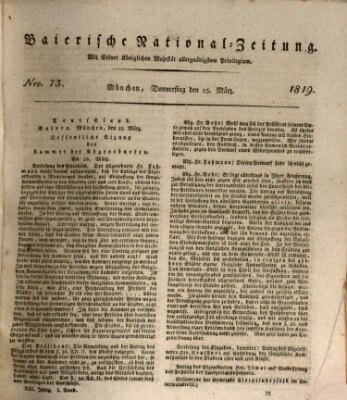 Baierische National-Zeitung Donnerstag 25. März 1819