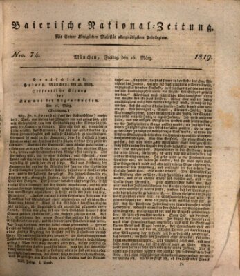 Baierische National-Zeitung Freitag 26. März 1819