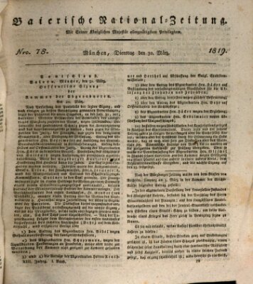 Baierische National-Zeitung Dienstag 30. März 1819
