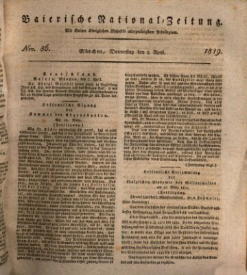 Baierische National-Zeitung Donnerstag 8. April 1819