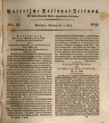 Baierische National-Zeitung Dienstag 13. April 1819