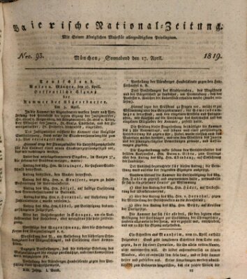 Baierische National-Zeitung Samstag 17. April 1819