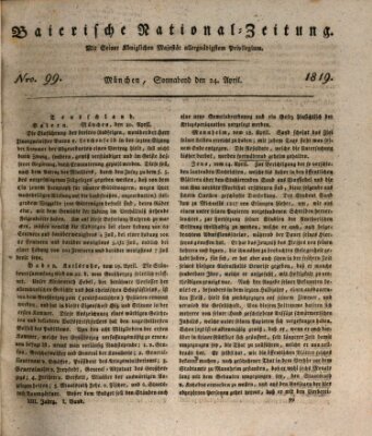 Baierische National-Zeitung Samstag 24. April 1819