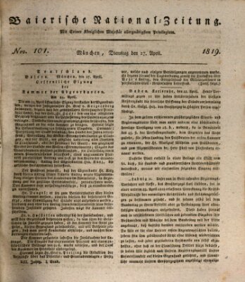 Baierische National-Zeitung Dienstag 27. April 1819