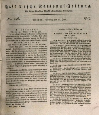 Baierische National-Zeitung Montag 21. Juni 1819