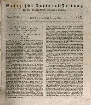 Baierische National-Zeitung Dienstag 22. Juni 1819