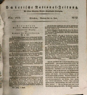 Baierische National-Zeitung Montag 28. Juni 1819