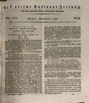 Baierische National-Zeitung Mittwoch 30. Juni 1819