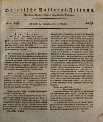 Baierische National-Zeitung Dienstag 10. August 1819