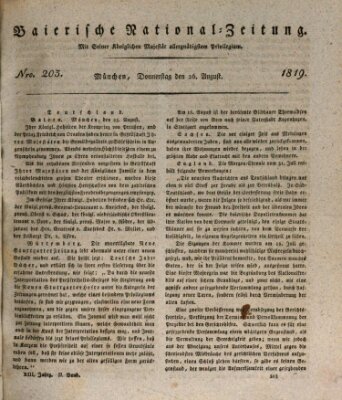 Baierische National-Zeitung Donnerstag 26. August 1819