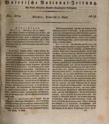 Baierische National-Zeitung Freitag 27. August 1819