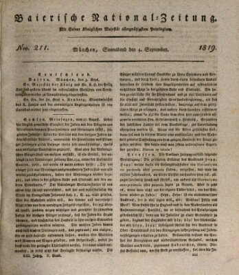 Baierische National-Zeitung Samstag 4. September 1819