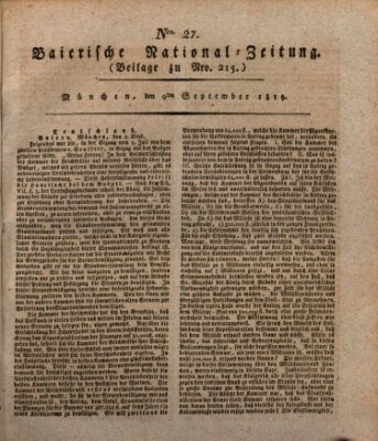 Baierische National-Zeitung Donnerstag 9. September 1819