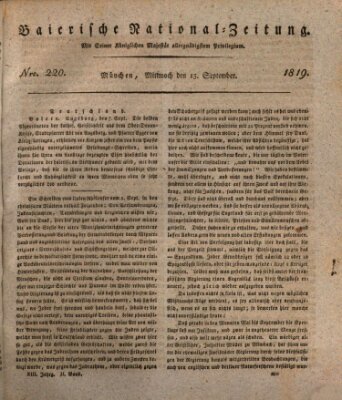 Baierische National-Zeitung Mittwoch 15. September 1819