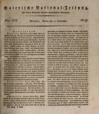 Baierische National-Zeitung Freitag 17. September 1819