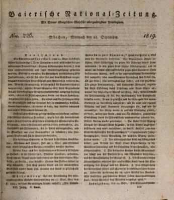 Baierische National-Zeitung Mittwoch 22. September 1819