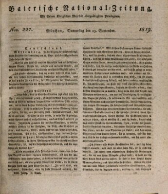 Baierische National-Zeitung Donnerstag 23. September 1819