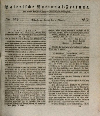 Baierische National-Zeitung Freitag 1. Oktober 1819