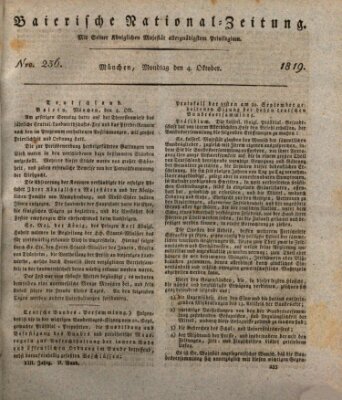 Baierische National-Zeitung Montag 4. Oktober 1819